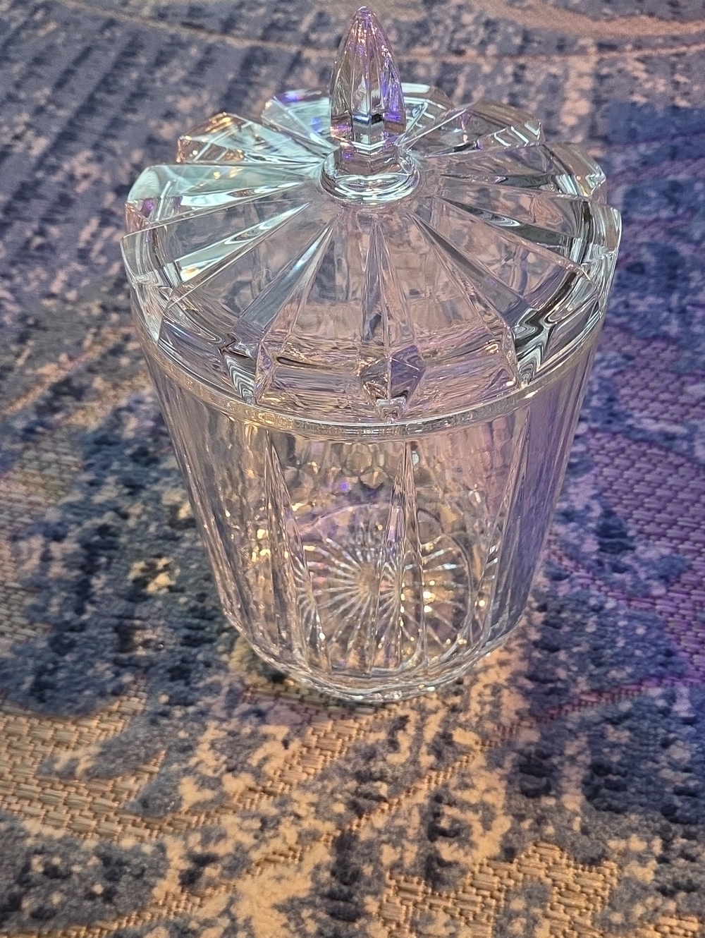 vintage St. George Odyssey Collection 24% Lead Crystal Biscuit Jar